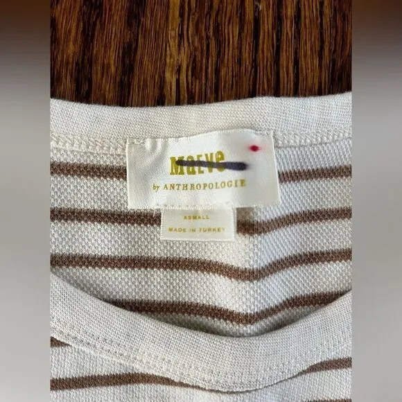 By Anthropologie Maeve Slouchy Striped Long-Sleeve Tee Extra Small - Picture 5 of 7